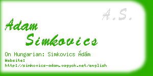 adam simkovics business card