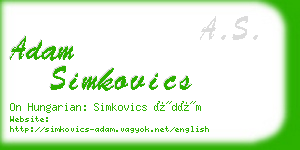 adam simkovics business card